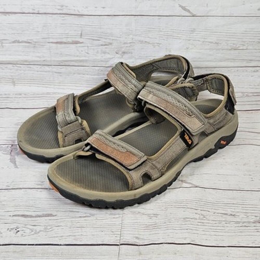 Teva Men's Hudson Sandals Khaki Size 8 Adjustable Straps Outdoor Hiking